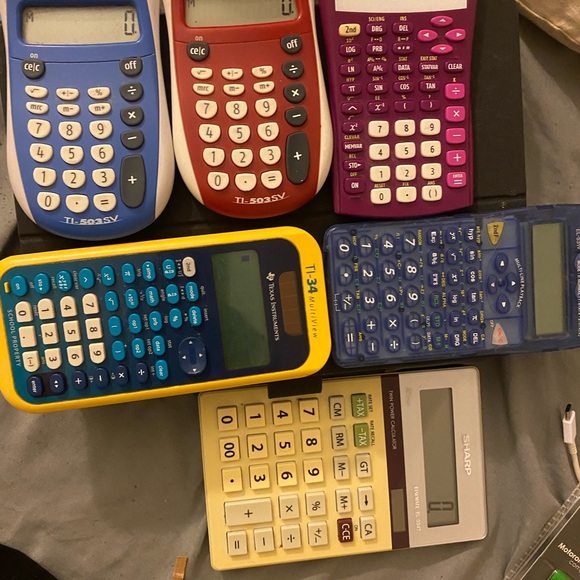 Texas Instruments and Sharp Calculators Bundle - Picture 2 of 6